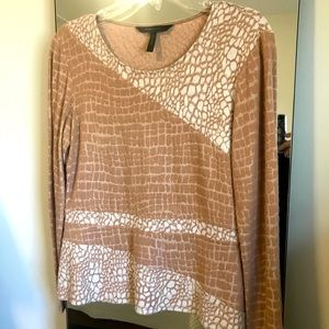 BCBG Maxazria Print Peplum Top